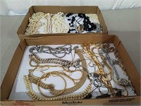 Two boxes miscellaneous necklaces