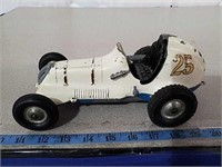 Vintage metal racing car marked Thimble Dromeo