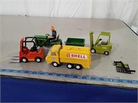 Ertl, Tonka and West Germany tractor, gas truck