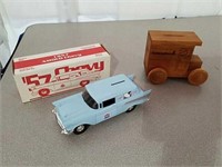 1957 Amoco Chevy with box and wood Bank