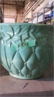 Green ceramic planter pot