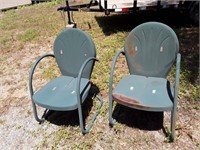 OUTDOOR FARM HOUSE METAL CHAIRS LOT