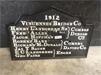 Cast Iron 1912 Vintage Vincennes Bridge co.