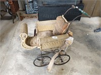 Child's Wicker Baby Buggy