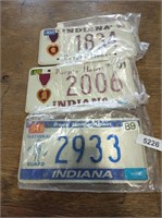 (3) Indiana License Plates