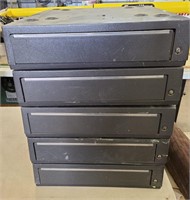5 Individual Grey Steel Drawers