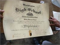 Washington High School Diploma 1929 Dosch + Other