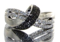 Stunning Black & White Diamond Designer Ring