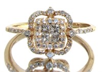 14kt Rose Gold Antique Style 1/2 ct Diamond RIng