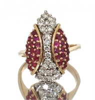 14kt Gold Antique 1.25 ct Ruby & Diamond Ring