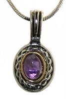 Yurman Style Natural Amethyst Necklace