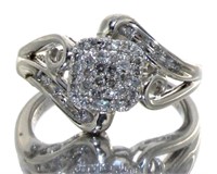 Antique Style 1/4 ct Diamond Cluster Ring