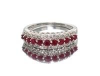 10kt Gold Natural Ruby & Diamond Anniversary Ring