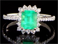 14kt Gold 2.15 ct Natural Emerald & Diamond Ring