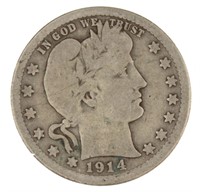 1914 Barber Silver Quarter