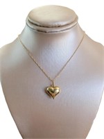 14kt Gold 18" Heart Necklace