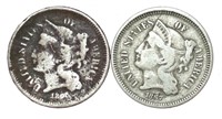 1866 & 1867 Liberty Three Cent Nickel