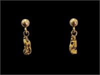 14kt Gold Alaskan Gold Nugget Earrings