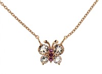 Genuine Morganite 1.00 ct Butterfly Necklace