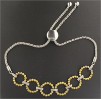 10kt Gold/Sterling Silver Diamond Bracelet