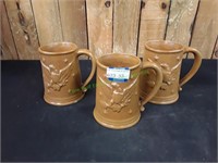 (3) Vintage Eagle Coffee Cups