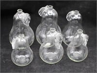 Set of 6 Hand Blown Glass Pears-Graduated Sizes