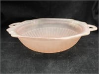 Pink Frosted Hand Painted Depression Glass Dish