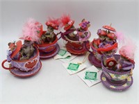 Set of 5 "CHARMING TAILS" Teacup Mice Figurines