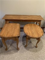 Sofa table and 2 end tables.