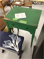 Green table with drawer - corner damage