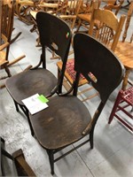 Pair of solid wood antique chairs