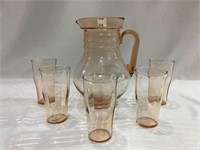 Pink Depression Glass Pitcher (9 1/2 Inches Tall)