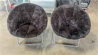 Pair Of Circle Fuzzy Chairs