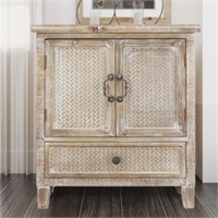 Weathered Wood Cabinet With 1 Drawer And 2 Doors