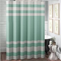 Merrick Striped Shower Curtain Aqua