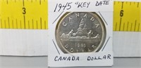 1945 Canada Silver Dollar