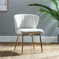 Daulton 20" Wide Velvet Side Chair Ivory