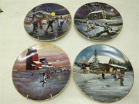 set of 4 hockey collector plates