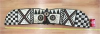 Long Oversized Wing Motif African Mask Carved