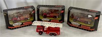 4 Matchbox Fire Trucks - 3 in Packages