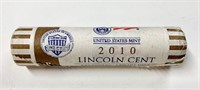 Unopened Roll Of 2010 US Mint Lincoln Cents