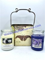 Butterfly Tin & Pair of Candles