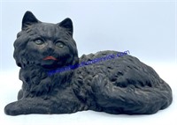 Cast Iron Cat Figurine, 10" long