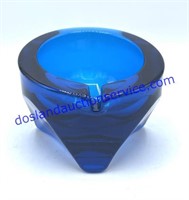 Blue Glass Ashtray