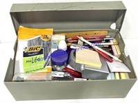 Shoe Box of Misc. Office Supplies
