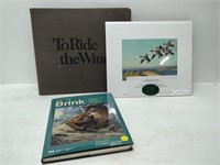 duck print & two books - endangered species, etc.