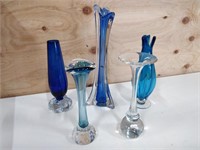 lot of art glass vases