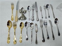 silver and gold coloured utensils