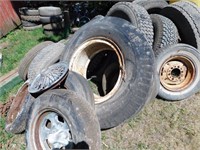 PILE VARIOUS TIRES ON RIMS APPROX 15