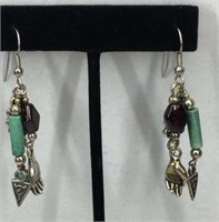 Unique Turquoise and Silver Earrings